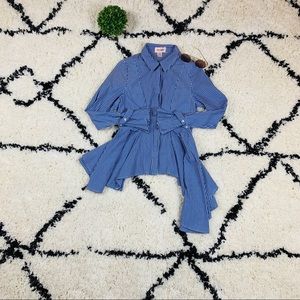 Vertical stripped button down shirt